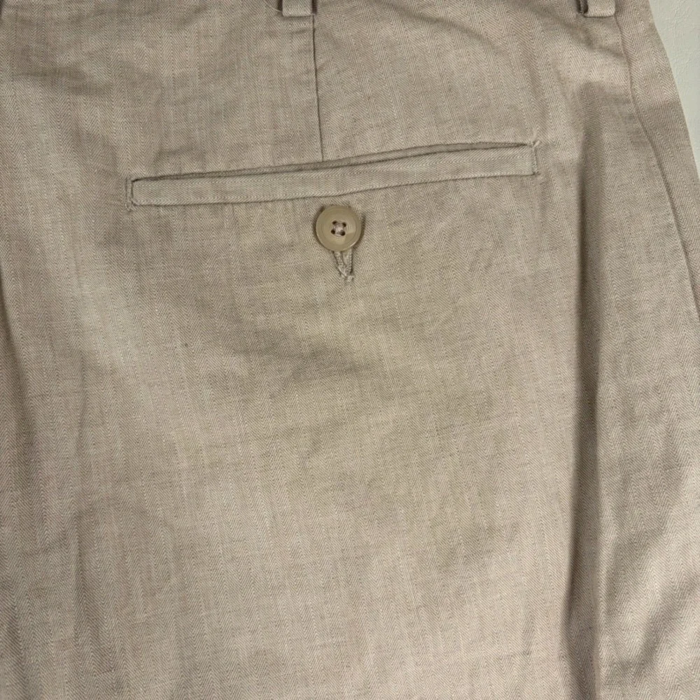 Cubavera Mens 32x34 Khaki Linen Blend Beachcore Flat Front Pants Old Money